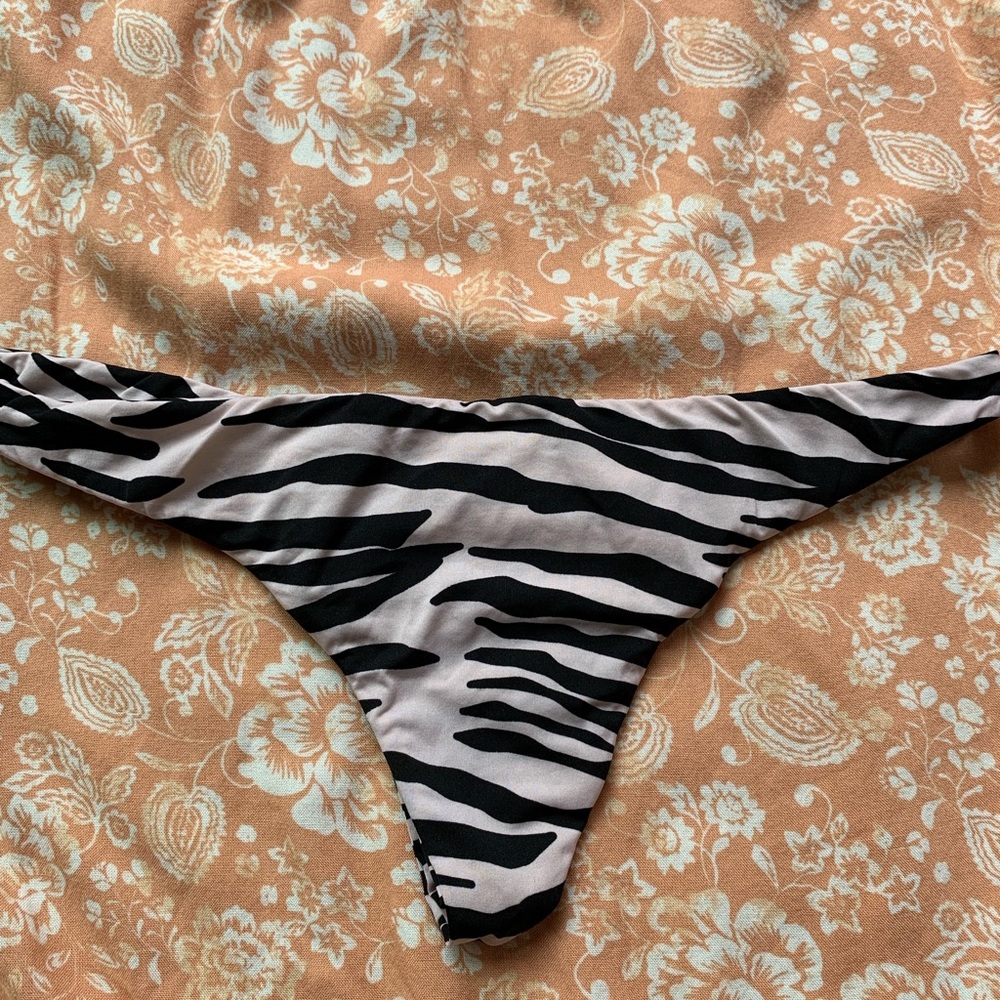 MAI Swimwear-Pink Zebra Thong Bottom